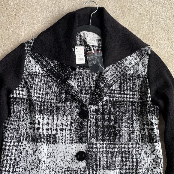 🆕DEBRA C Beverly Hills Stunning Wool Long Sweater Cardigan Jacket sz S - Picture 5 of 16